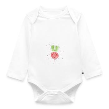 Radieschen Beet Kostümersatz Karneval Fasching - Baby Bio-Langarm-Body - Weiß - Vorne