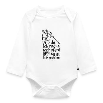 Ja Ich Rieche Nach Pferd Pferde - Baby Bio-Langarm-Body - Weiß - Vorne