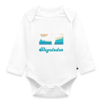 20 years old and still believes in megalodons - - Organic Longsleeve Baby Bodysuit - white - Front