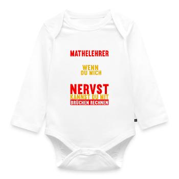 Mathe Mathelehrer - Baby Bio-Langarm-Body - Weiß - Vorne
