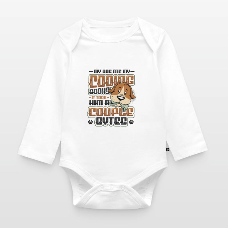 Hund Bytes Code Computer Witz Programmierung Baby Bio-Langarm-Body