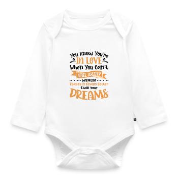 Valentins Tag Beziehung Liebes Spruch - Baby Bio-Langarm-Body - Weiß - Vorne