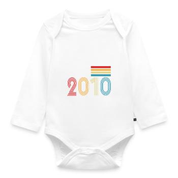 Génial depuis 2010 Anniversaire 2010 Millésime 2010 - Body Bébé bio manches longues - blanc - Devant