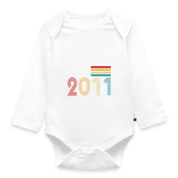 Awesome Since 2011 Birthday 2011 Vintage 2011 - Organic Longsleeve Baby Bodysuit - white - Front