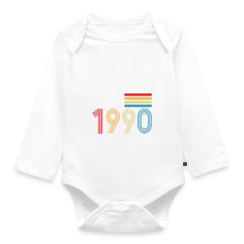 Awesome Since 1990 Birthday 1990 Vintage 1990 - Organic Longsleeve Baby Bodysuit - white - Front