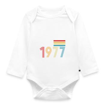 Awesome Since 1977 Birthday 1977 Vintage 1977 - Organic Longsleeve Baby Bodysuit - white - Front