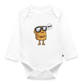Pépite de poulet avec lunettes de soleil têtu Non - Body Bébé bio manches longues - blanc - Devant