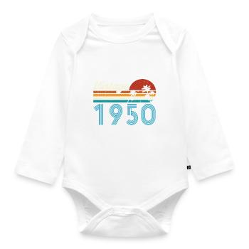 Vintage 1950 Vintage Födelsedag Retro Vintage - Ekologisk långärmad babybody - vit - Fram