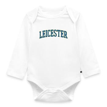 Leicester Varsity Wordmark - Organic Longsleeve Baby Bodysuit - white - Front