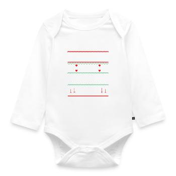 Drôle de Noël laid Meilleur jardinier de tous les temps - Body Bébé bio manches longues - blanc - Devant