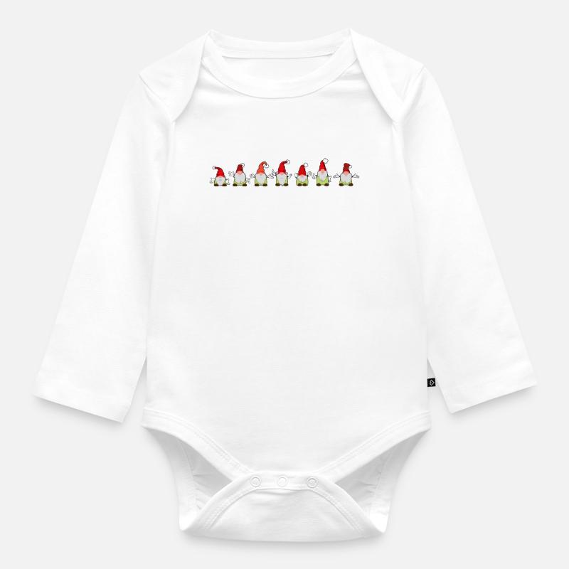 sieben Weihnachtswichtel - Baby Bio-Langarm-Body - Weiß