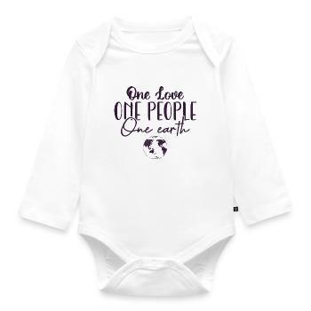 Weltfriedenstag - Baby Bio-Langarm-Body - Weiß - Vorne
