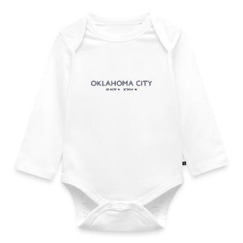 USA City Coordinates - Oklahoma City - Organic Longsleeve Baby Bodysuit - white - Front