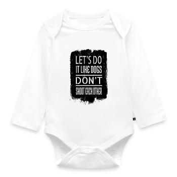 dove of peace peace quote disarmament funky happy - Organic Longsleeve Baby Bodysuit - white - Front