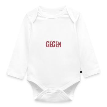 Bassisten gegen Rassisten Bassspieler gegen Rechts - Baby Bio-Langarm-Body - Weiß - Vorne