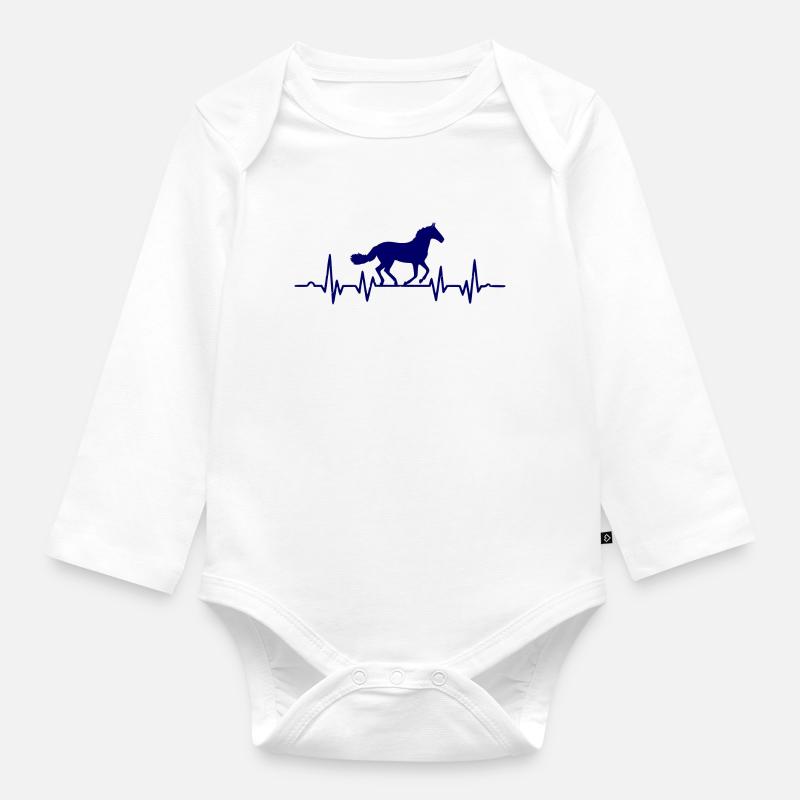 Équitation Temps Libre Cadeau Cavalier - Body Bébé bio manches longues - blanc
