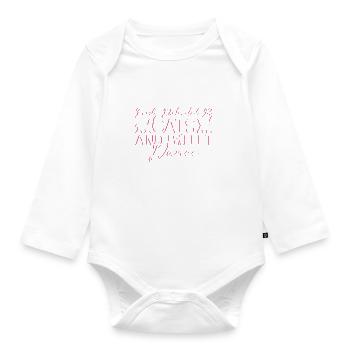 Easily distracted by cats and ballet dance - Organic Longsleeve Baby Bodysuit - white - Front