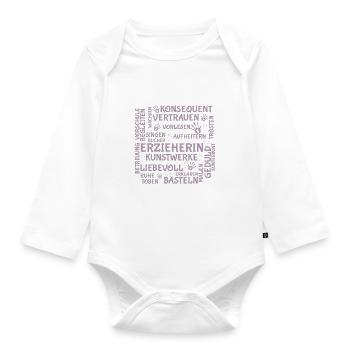 Erzieherin Brainstorming Shirt - Baby Bio-Langarm-Body - Weiß - Vorne