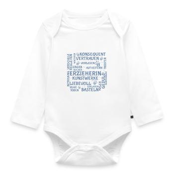 Erzieherin Brainstorming Shirt - Baby Bio-Langarm-Body - Weiß - Vorne