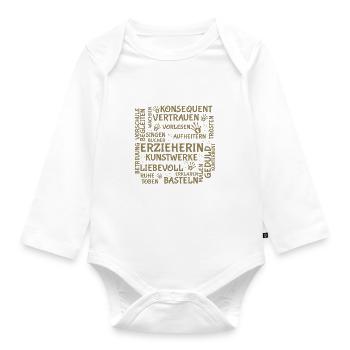 Erzieherin Brainstorming Shirt - Baby Bio-Langarm-Body - Weiß - Vorne