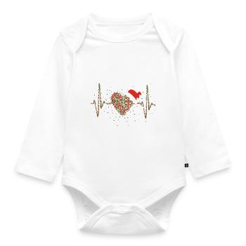 Wandern Trekking Weihnachtsmütze Christmas X-Mas - Baby Bio-Langarm-Body - Weiß - Vorne