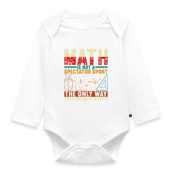 Math Math Teacher - Organic Longsleeve Baby Bodysuit - white - Front