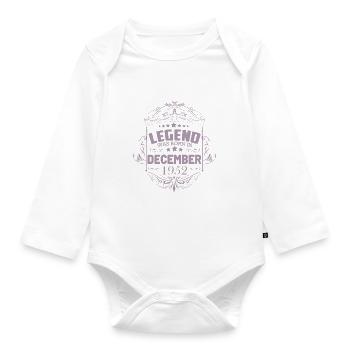A legend was born in December 1952 70 - Organic Longsleeve Baby Bodysuit - white - Front