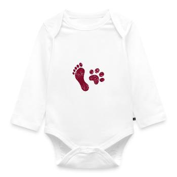Hund, bester Feund Hundebesitzer Mann, Frau Hunde - Baby Bio-Langarm-Body - Weiß - Vorne