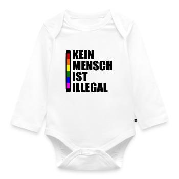 Kein mensch ist illegal - Baby Bio-Langarm-Body - Weiß - Vorne