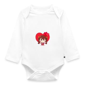 Just A Girl Who Really Loves Anime - Baby Bio-Langarm-Body - Weiß - Vorne