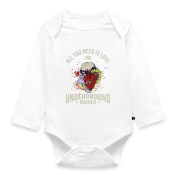 Underground Film, Independent Cinema, Horror - Organic Longsleeve Baby Bodysuit - white - Front