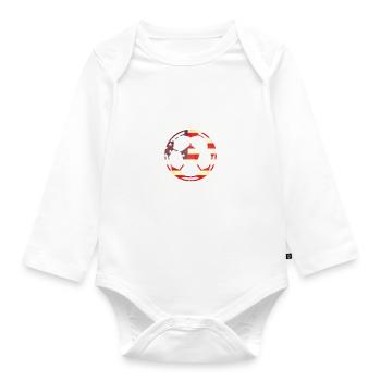 American Flag On Soccer Ball - Baby Bio-Langarm-Body - Weiß - Vorne