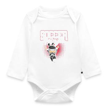 Joueur de football ninja mignon amoureux du football drôle - Body Bébé bio manches longues - blanc - Devant