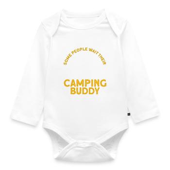 Cool Camping Buddies Gift Camping Buddy - Organic Longsleeve Baby Bodysuit - white - Front