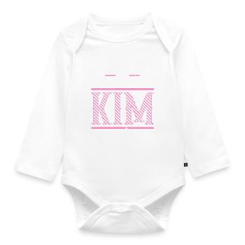 Kim Geschenkidee Geschenk Geburtstag - Baby Bio-Langarm-Body - Weiß - Vorne