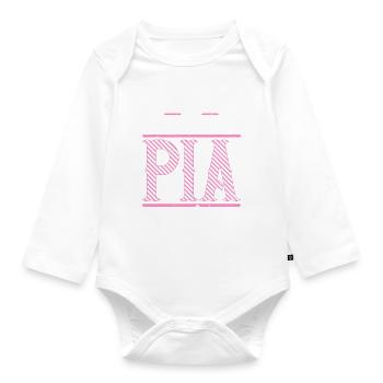 Pia Geschenkidee Geschenk Geburtstag - Baby Bio-Langarm-Body - Weiß - Vorne