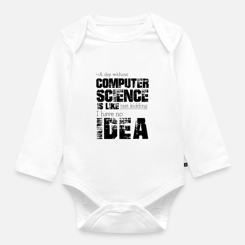 Computer science - Organic Longsleeve Baby Bodysuit - white
