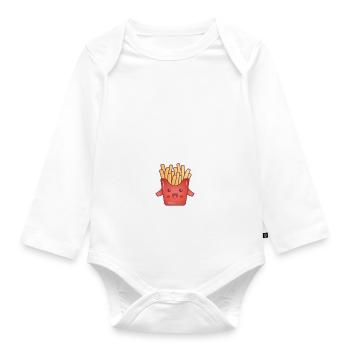 French Fries Lover Fast Food Gifts - Organic Longsleeve Baby Bodysuit - white - Front