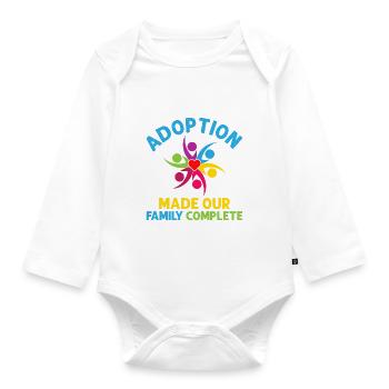 The adoption has completed our family and - Organic Longsleeve Baby Bodysuit - white - Front