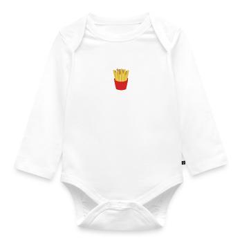 French Fries Lover Fast Food Gifts - Organic Longsleeve Baby Bodysuit - white - Front