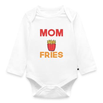 French Fries Lover Fast Food Gifts - Organic Longsleeve Baby Bodysuit - white - Front