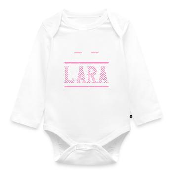 Lara Geschenkidee Geschenk Geburtstag - Baby Bio-Langarm-Body - Weiß - Vorne