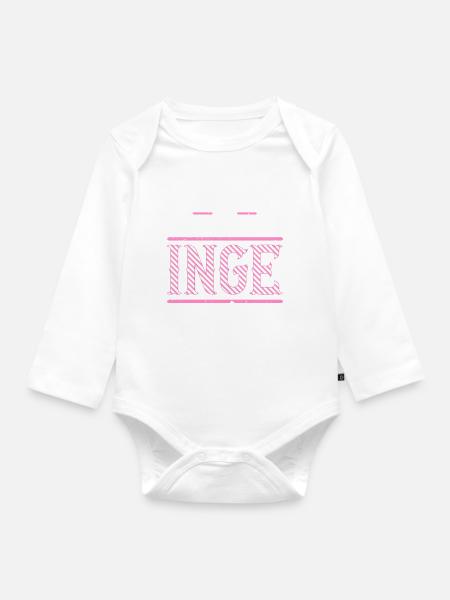 Inge Geschenkidee Geschenk Geburtstag - Baby Bio-Langarm-Body - Weiß