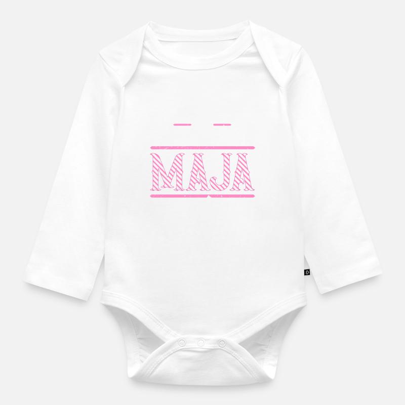 Maja Geschenkidee Geschenk Geburtstag - Baby Bio-Langarm-Body - Weiß