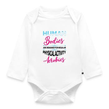 Der menschliche Körper ist für regelmäßige Aerobic - Baby Bio-Langarm-Body - Weiß - Vorne
