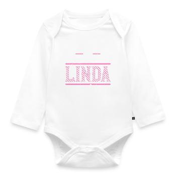 Linda Geschenkidee Geschenk Geburtstag - Baby Bio-Langarm-Body - Weiß - Vorne