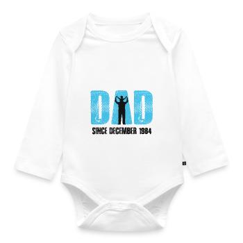 Fier papa depuis décembre 1984 - Body Bébé bio manches longues - blanc - Devant