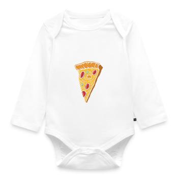 Snack Pizzalove Pizza Lover Gift - Organic Longsleeve Baby Bodysuit - white - Front