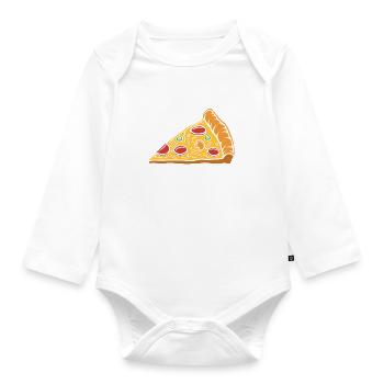 Snack Pizzalove Pizza Lover Gift - Organic Longsleeve Baby Bodysuit - white - Front