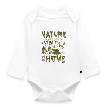 Die Natur Ist Kein Ort, Den Man Besucht. - Baby Bio-Langarm-Body - Weiß - Vorne